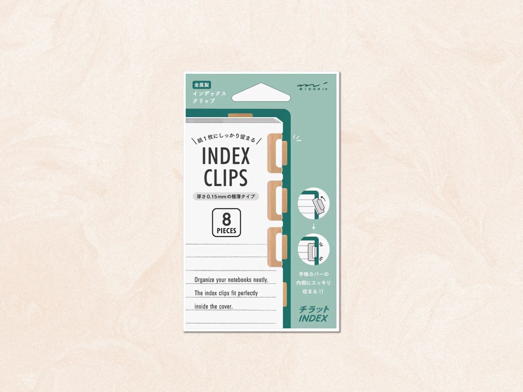 Midori Index Clip Chiratto Orange — Libraries and Archives Paper